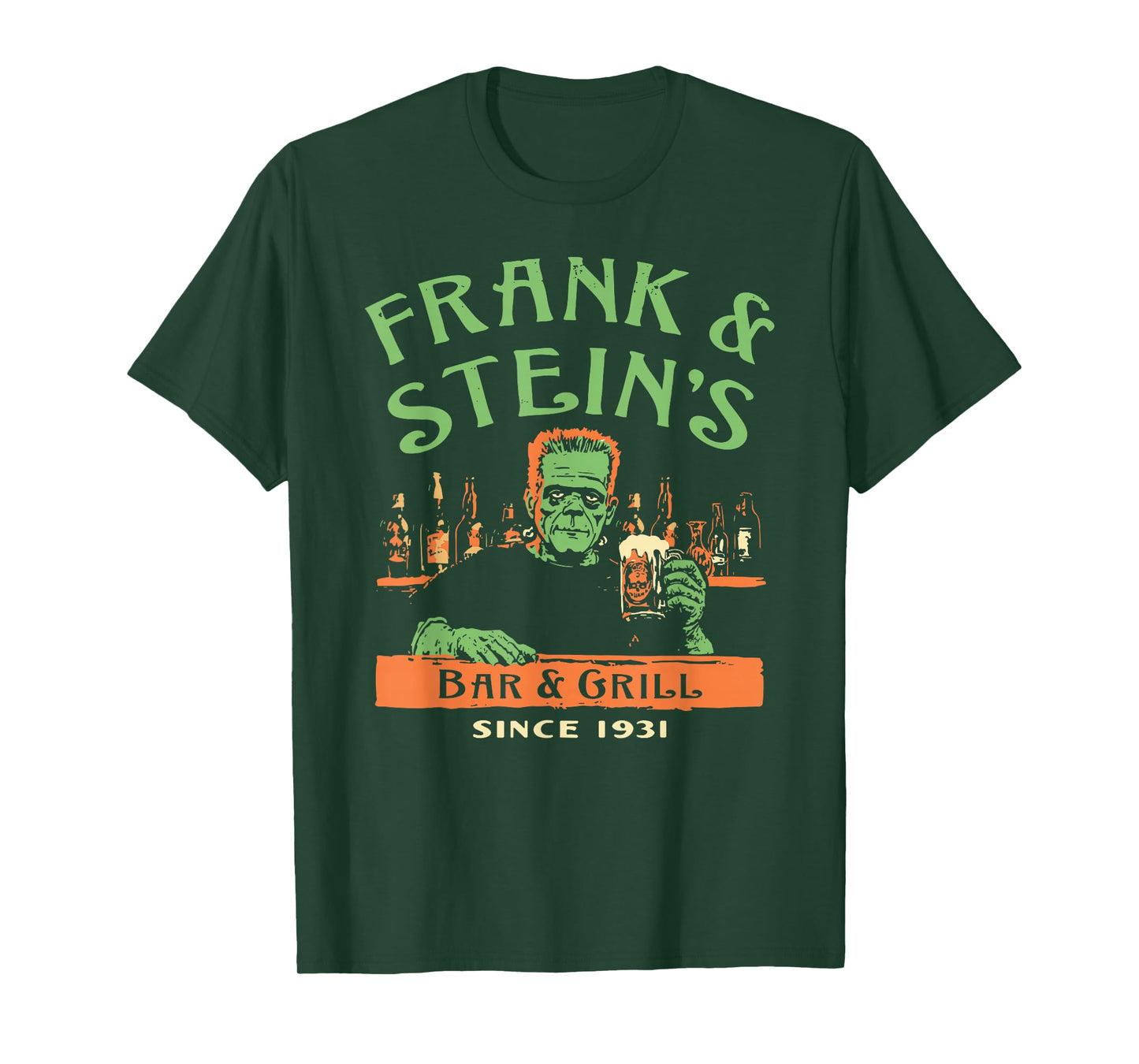 Funny Halloween Frank and Stein's Bar Grill T-Shirt