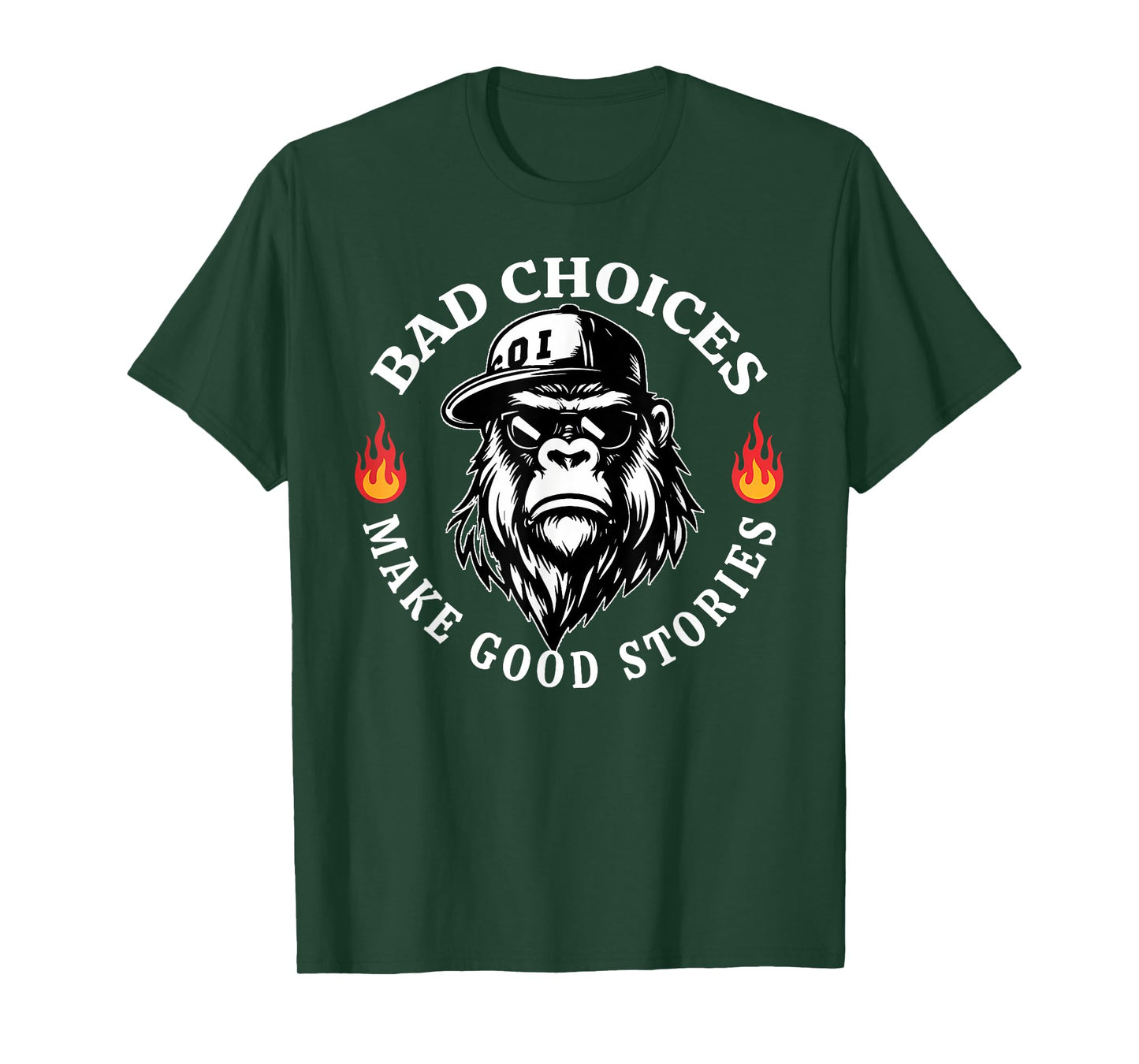 Bad Choices Make Good Stories Funny Monkey T-Shirt