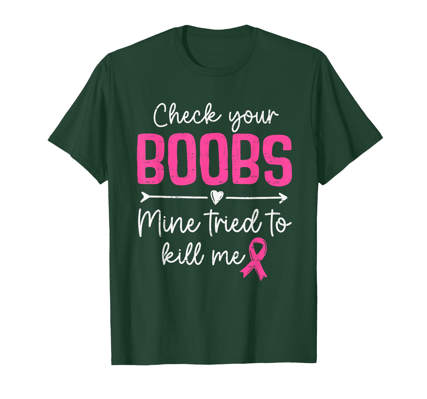 Check Your Boobs Breast Cancer Awareness Survivor Support T-Shirt