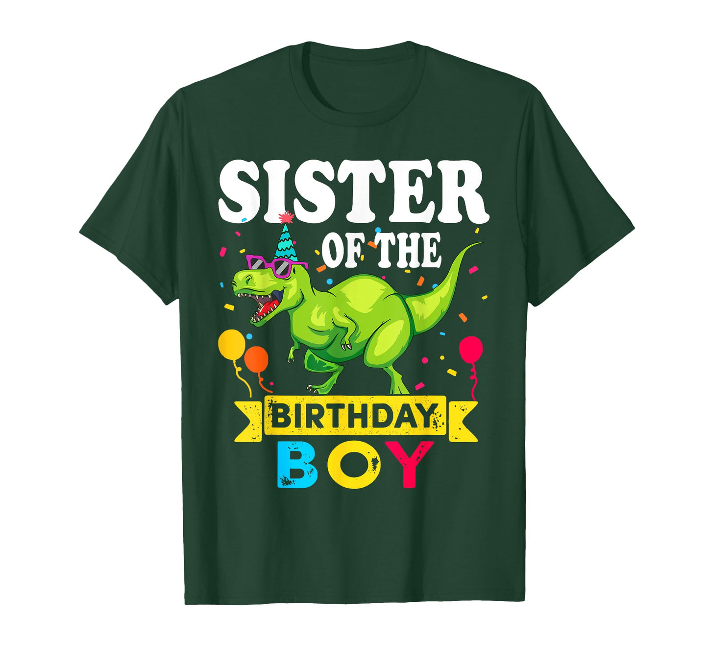Sister of the Birthday Boy T-Rex RAWR Dinosaur Birthday boy T-Shirt