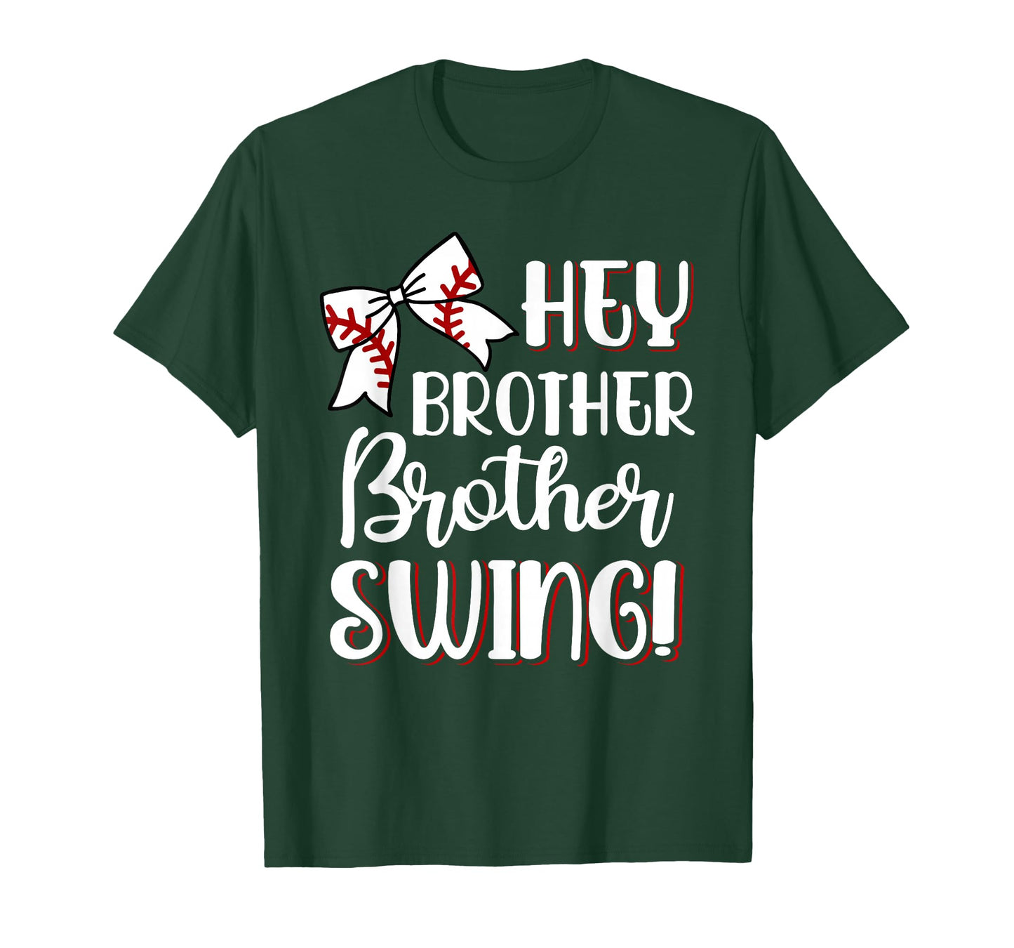 Funny Baseball Sister Hey Brother Brother Swing Baseball Kid T-Shirt