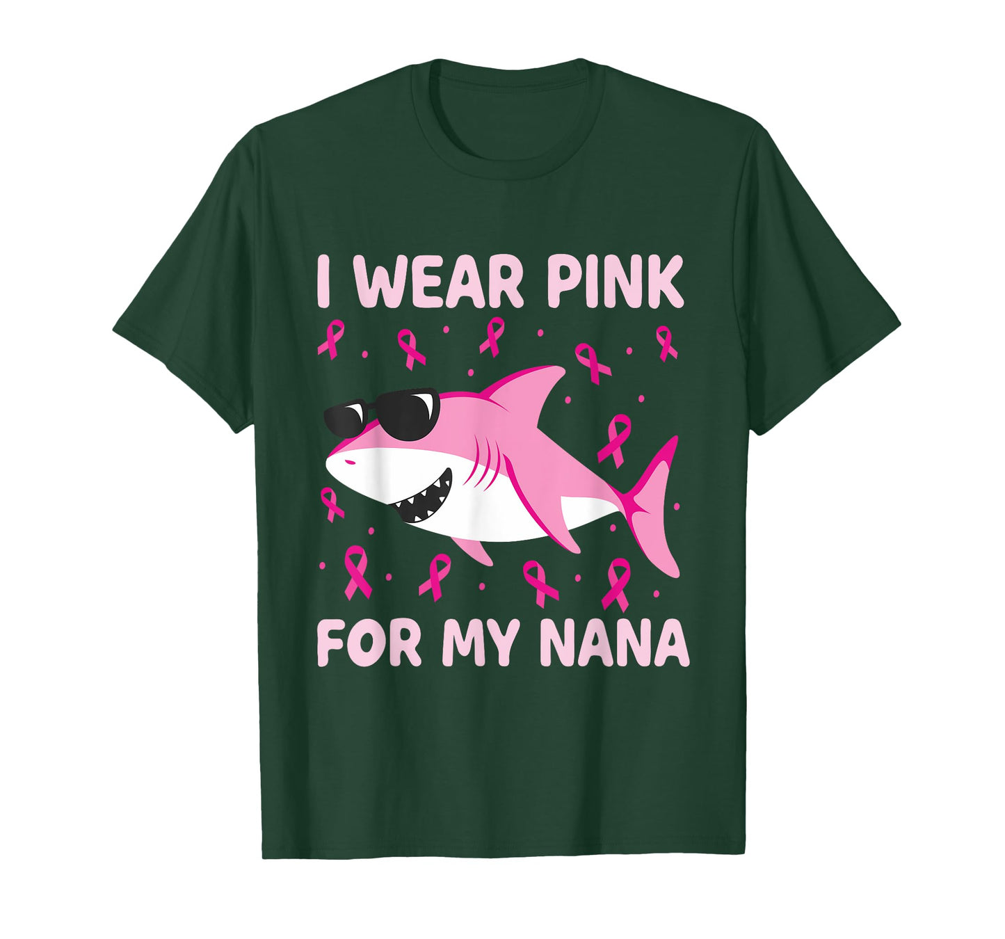 Shark I Wear Pink For My Nana Breast Cancer Kids Boy T-Shirt