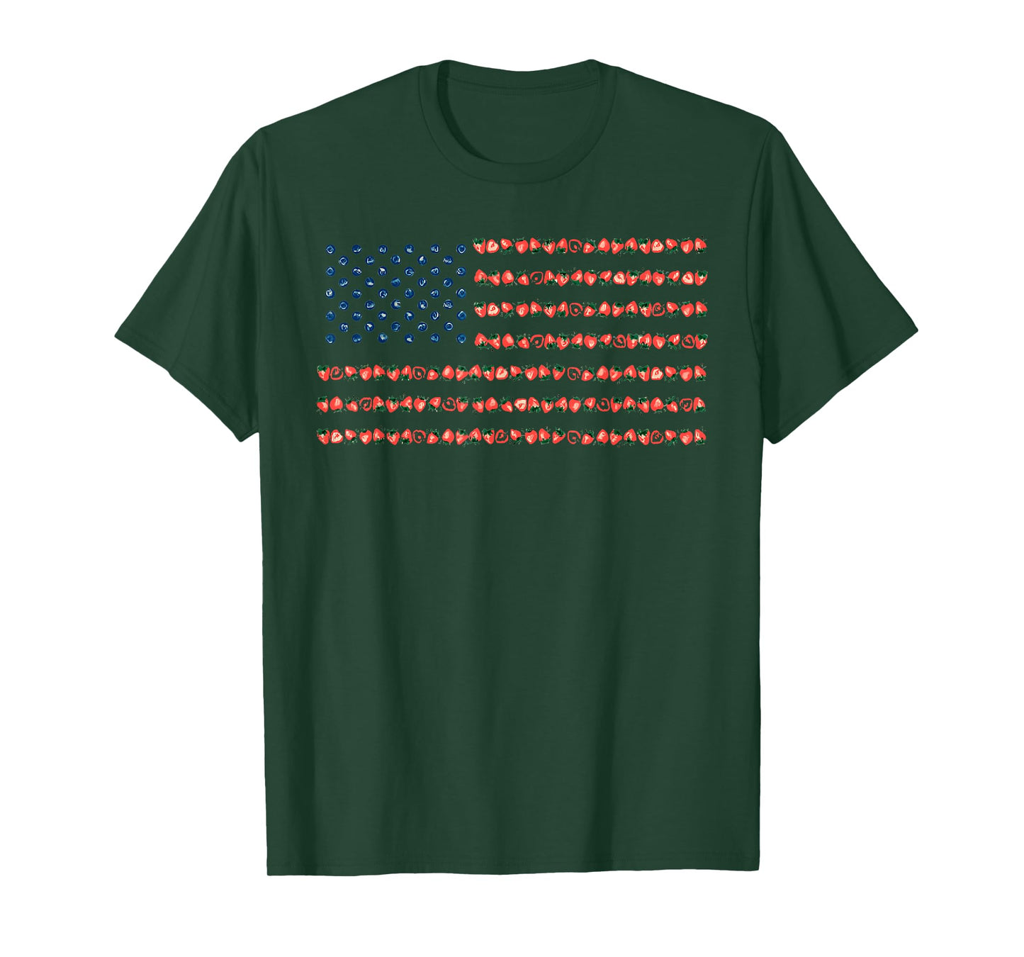 Berry American Flag Retro 4th Of July USA Design T-Shirt