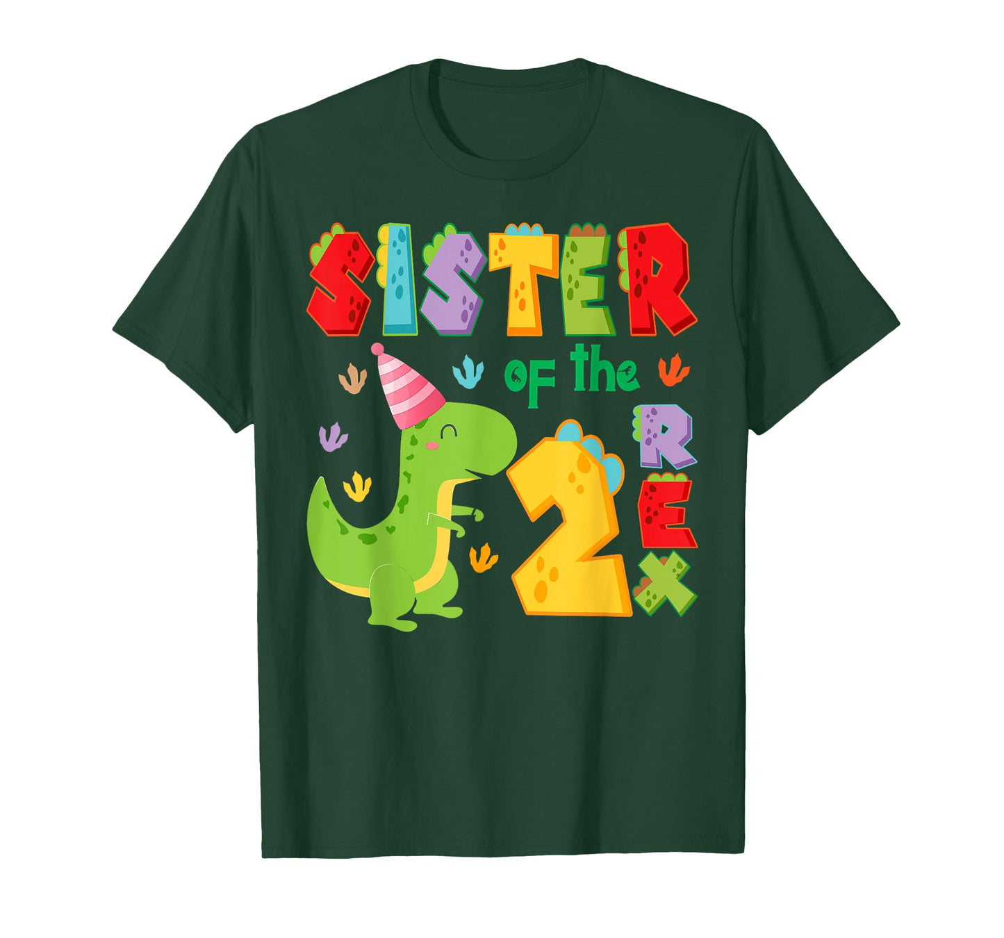 Sister of The Two Rex 2Nd Birthday Boy Dinosaur T-Rex T-Shirt