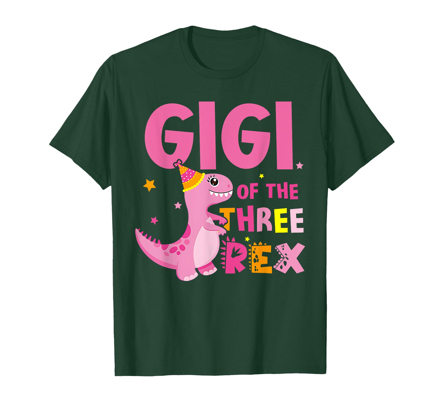 Gigi of the Three Rex Birthday Dinosaur Family Matching T-Shirt