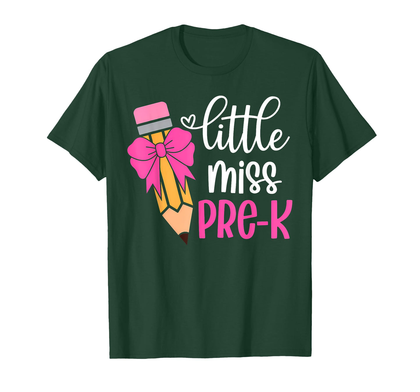Little Miss Pre K Pencil Bow for Girls First Day of Prek T-Shirt