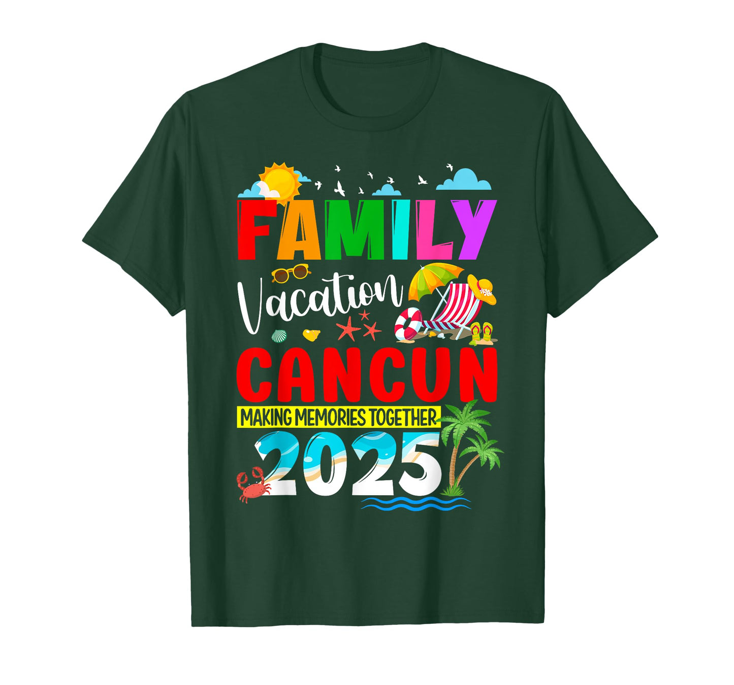 Cancun Family Vacation 2025 Matching Family Summer Trip T-Shirt