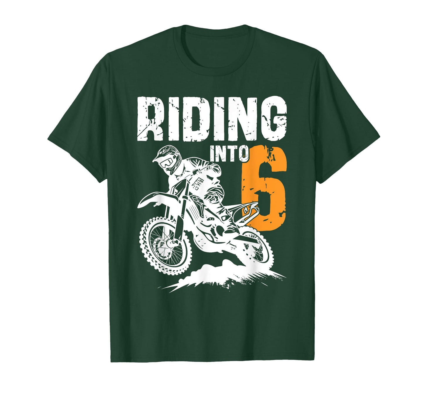 Riding Into 6 Years Old 6th Birthday Boy Dirt Bike Party T-Shirt