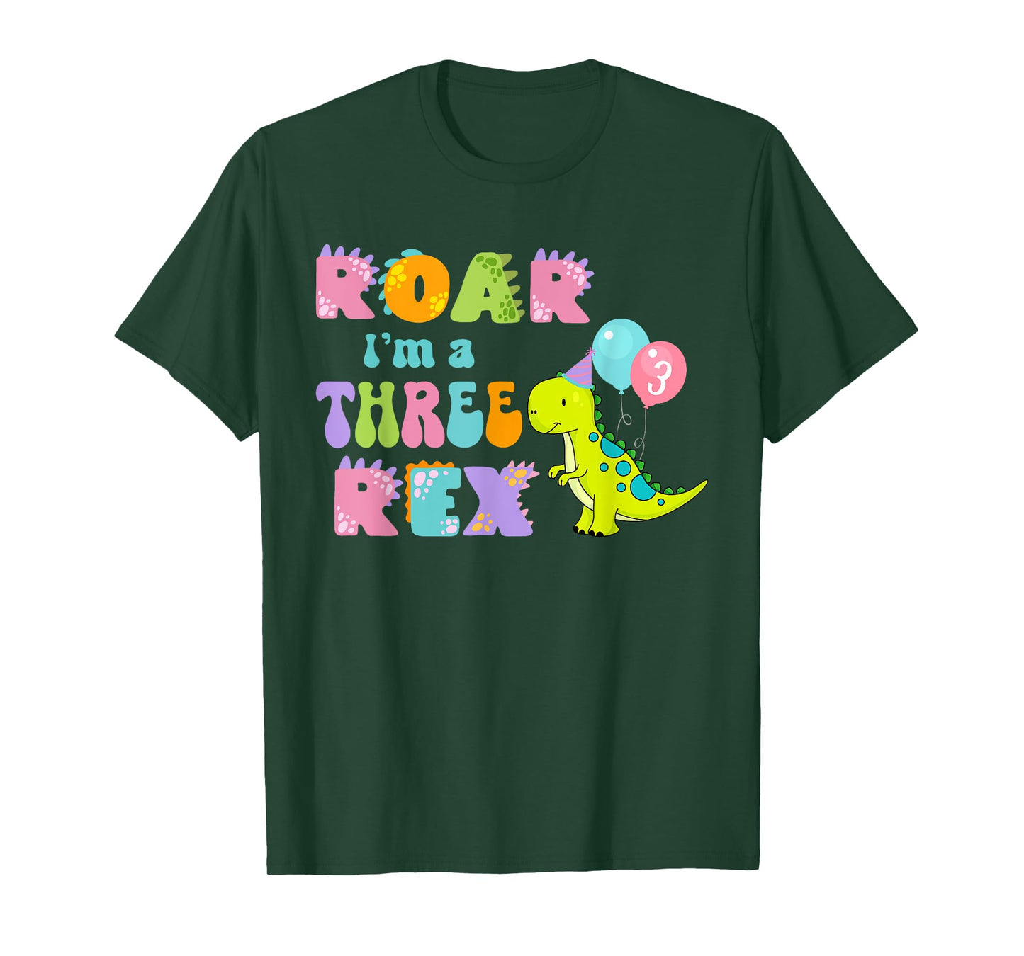 Three Rex Birthday Boy 3th Bday Dinosaur Family Matching T-Shirt