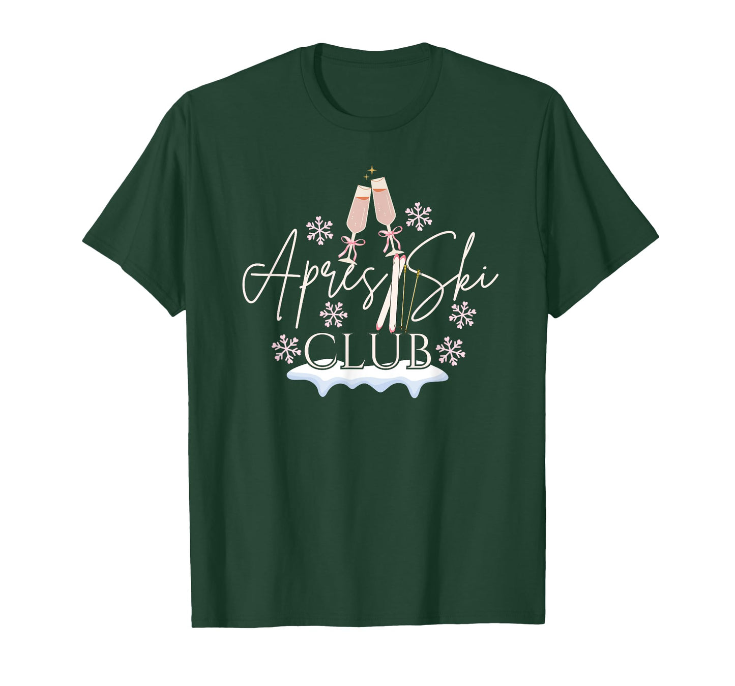 Apres Ski Club Drinking Girls Trip Coquette Matching Winter T-Shirt