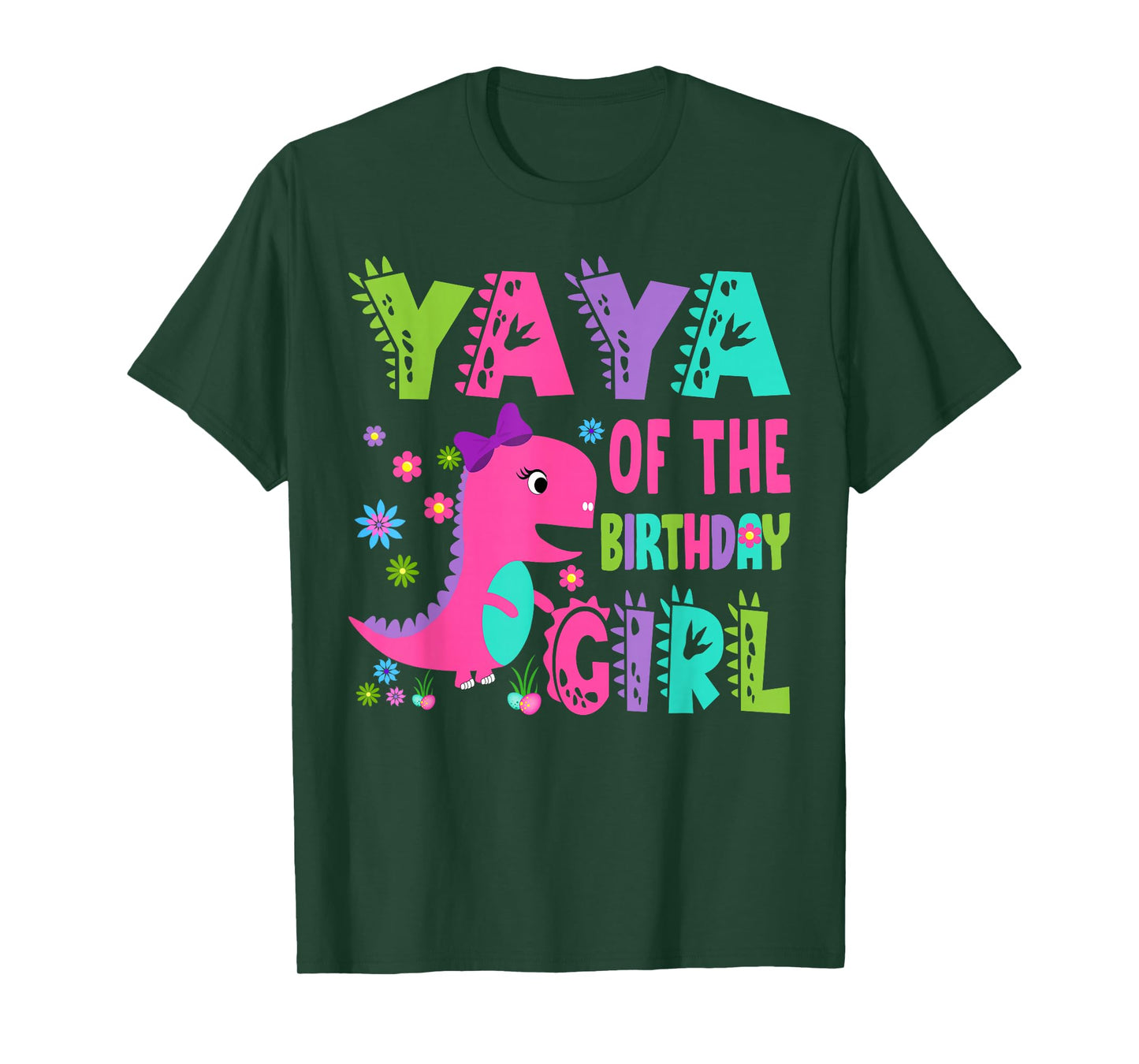 Yaya of The Birthday Girl Saurus Rex Dinosaur Party T-Shirt