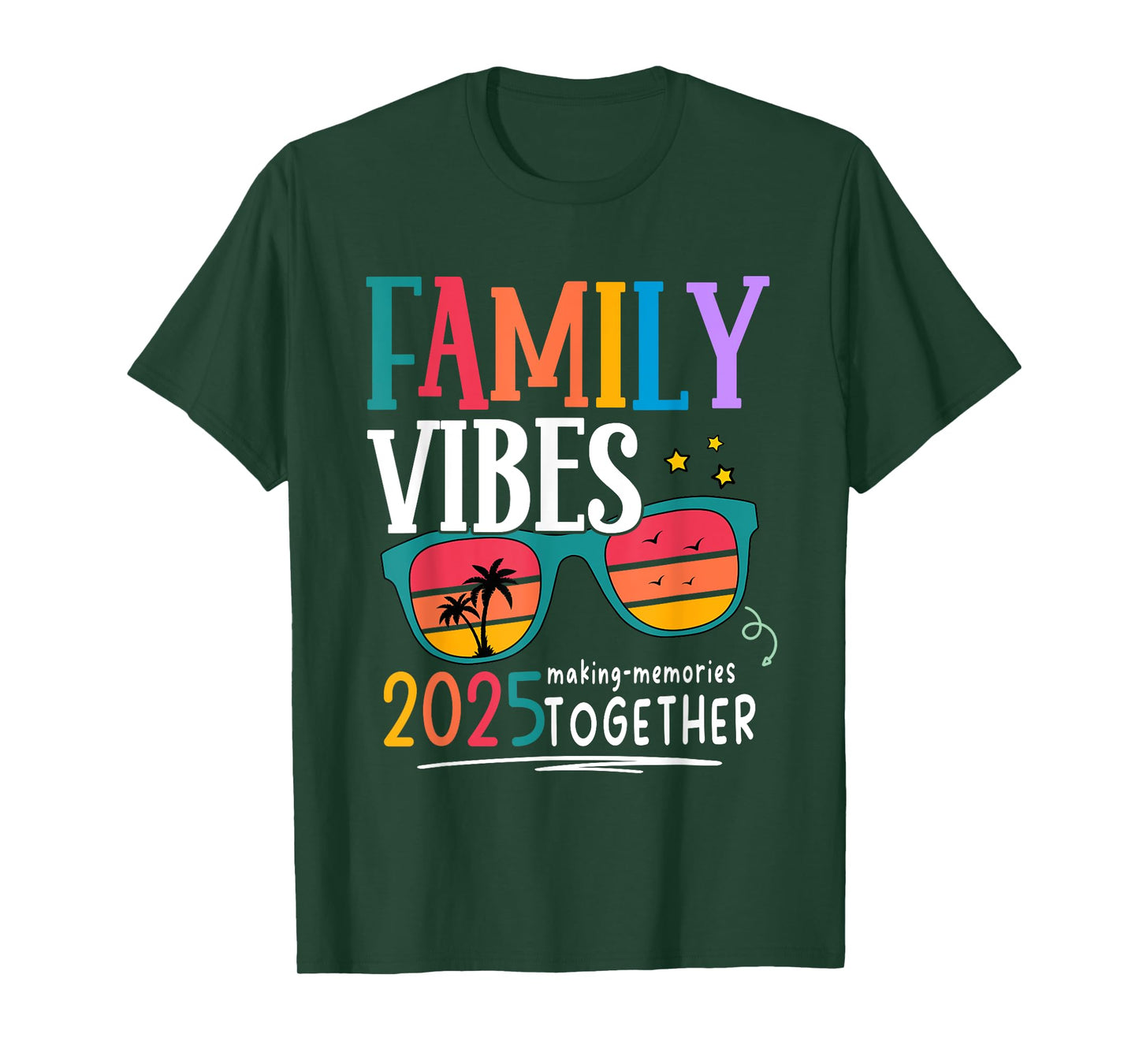 Family Vacation 2025 Beach Matching Summer Family Vibes T-Shirt for Men Women Kids
