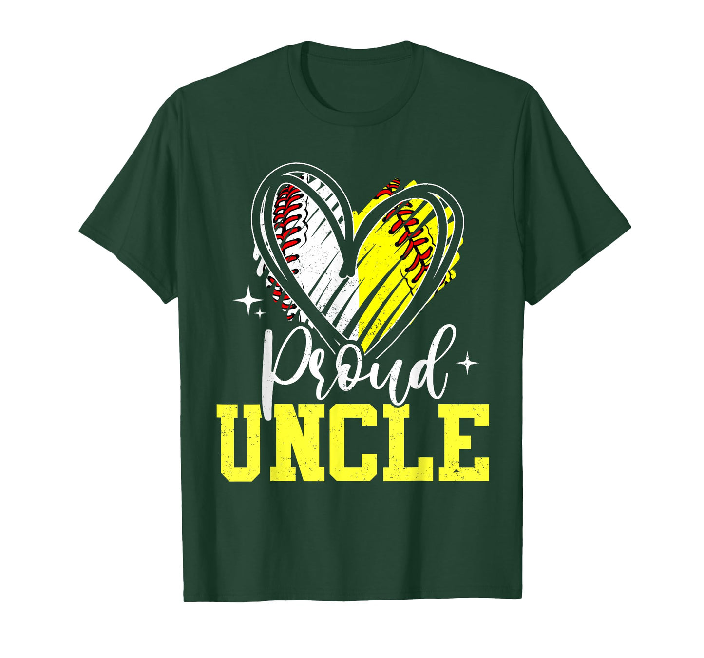 Proud Uncle Baseball Softball Heart T-Shirt