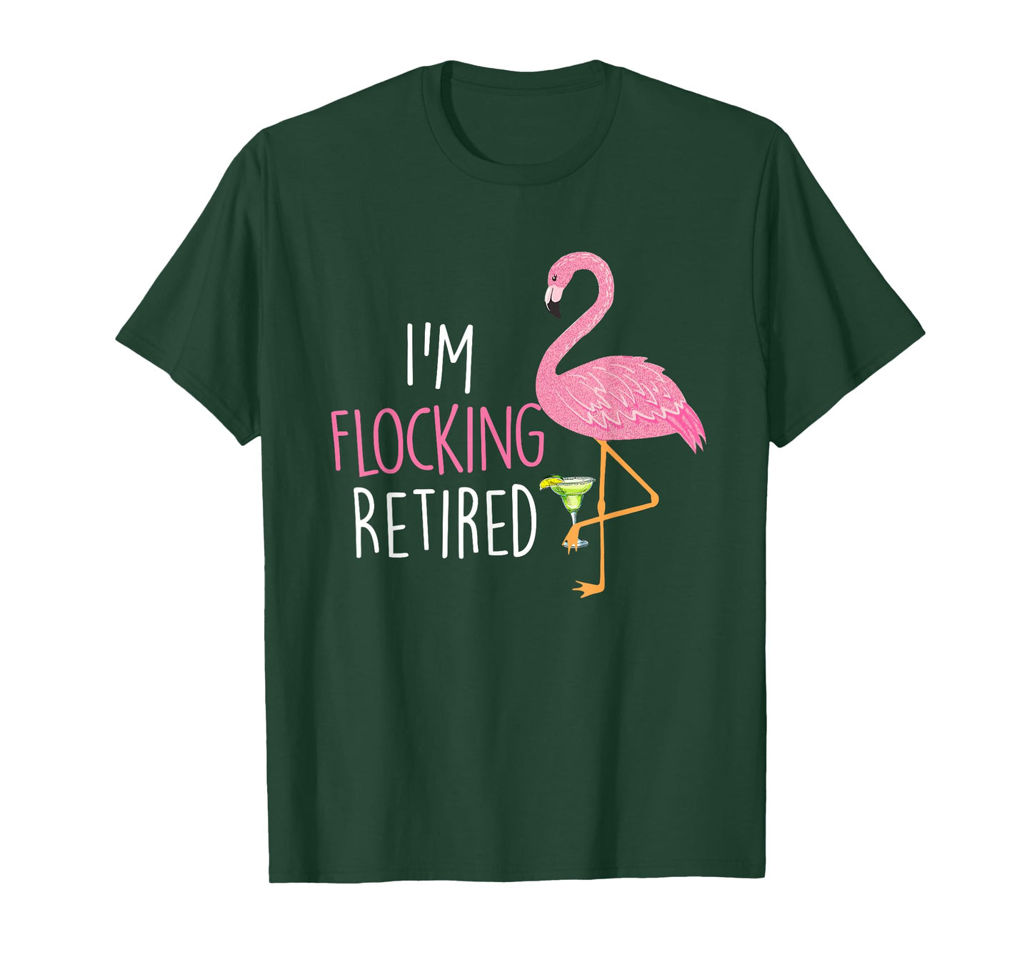 Retired Flamingo Lover Funny Retirement Party Drinking Wine T-Shirt