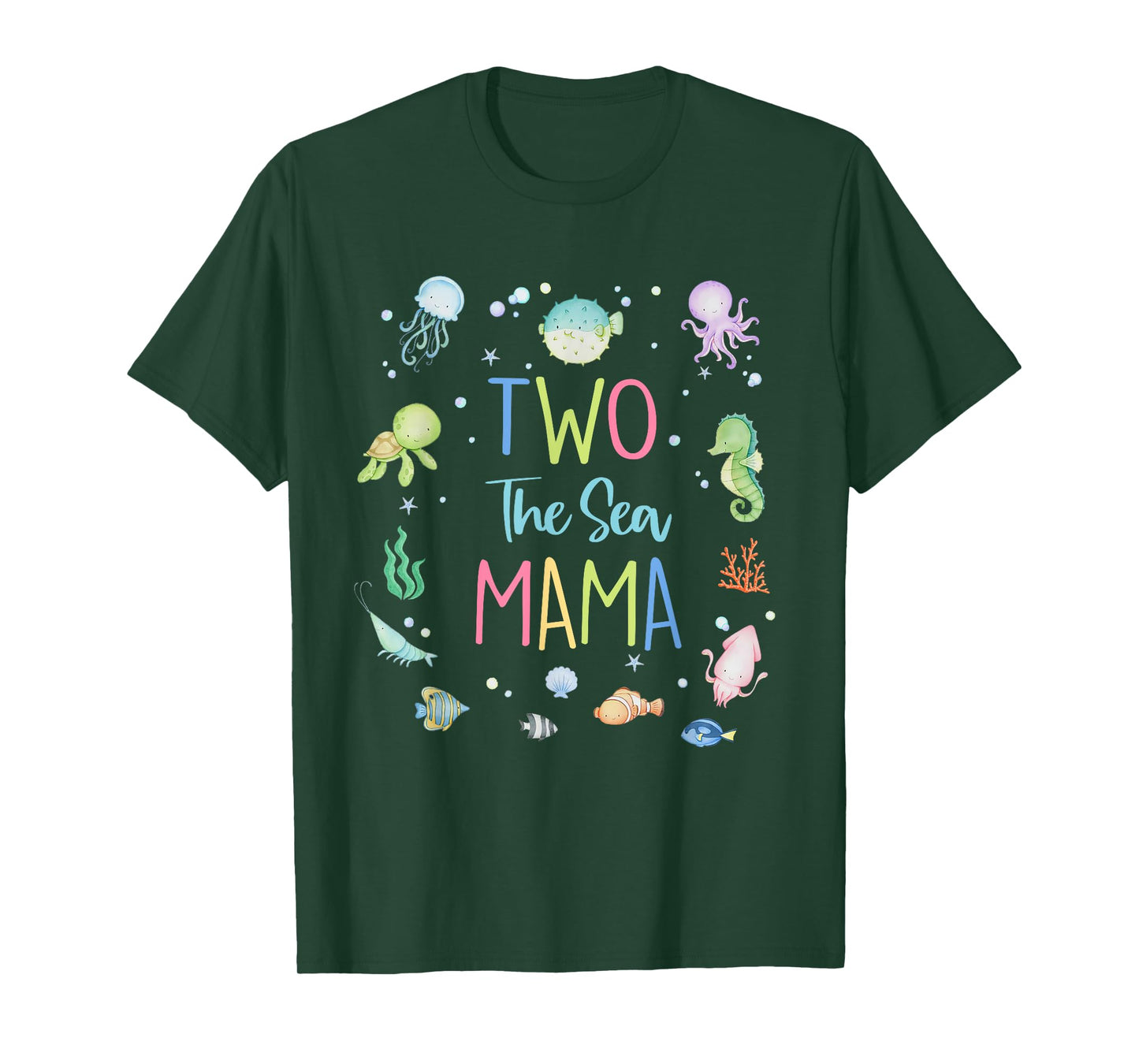 Two The Sea Mama 2nd Birthday Girl Matching Family Party T-Shirt