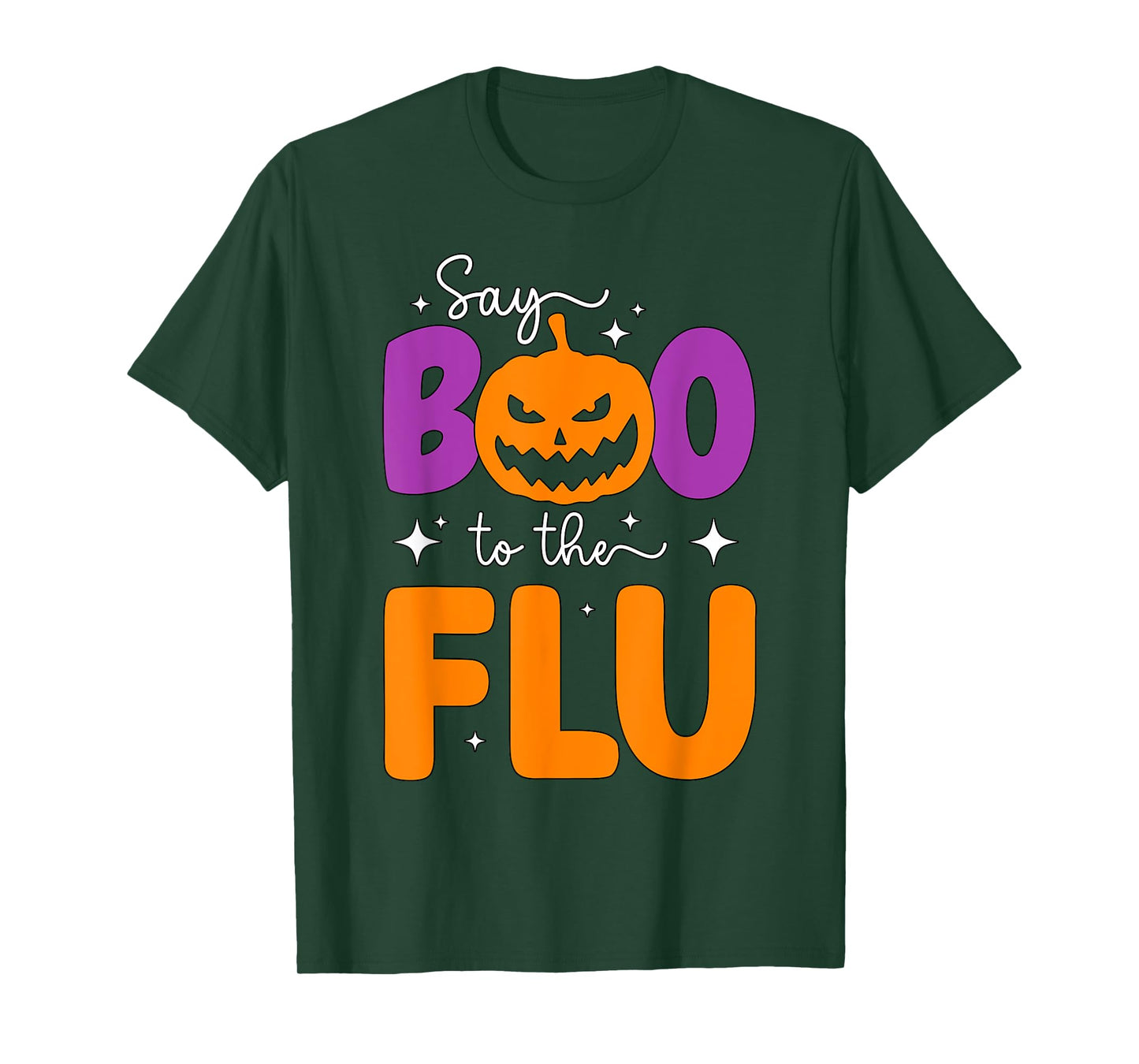 Say Boo To The Flu Funny Halloween Pumpkin Boo To Flu T-Shirt
