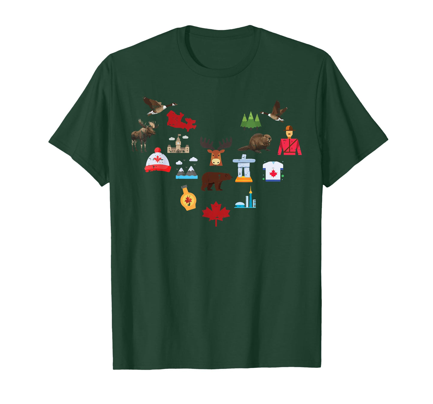 Canada Symbol Icon Maple Leaf Moose Canadian Men Women Kids T-Shirt
