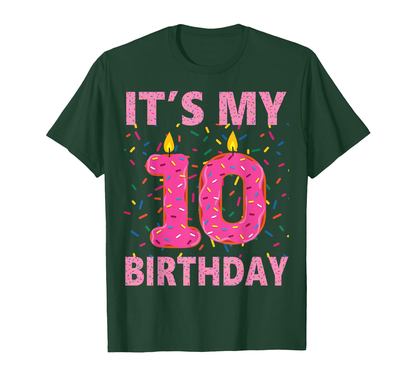 Kids Sweet donut It's My 10th Birthday Shirt 10 Yrs Old Gift T-Shirt