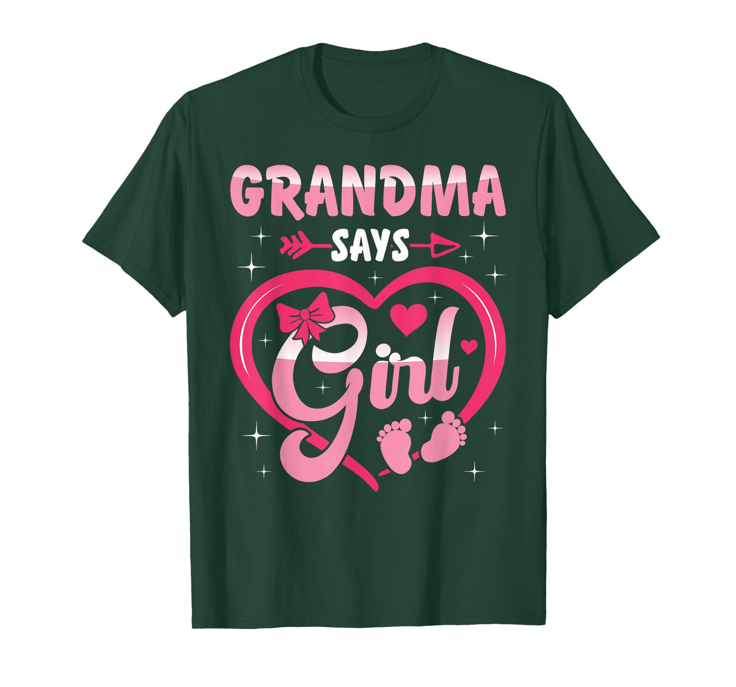 Baby Matching Family Set Gender Reveal Grandma Says Girl T-Shirt