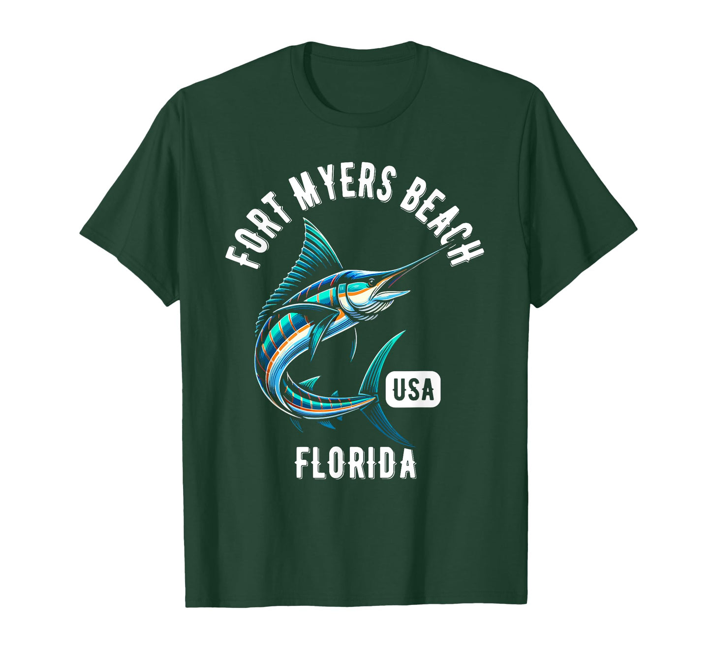 Fort Myers Beach Florida USA Fishing Design T-Shirt