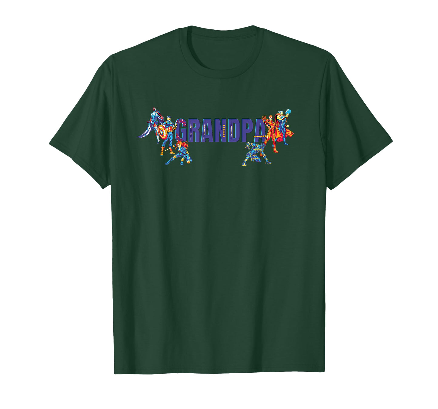 Marvel Super Heroes Avengers Family Vacation Trip Grandpa T-Shirt