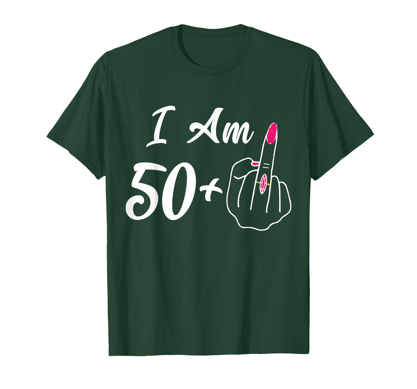 Personalized I Am 50 Plus 1 Middle Finger Funny 51th Women T-Shirt