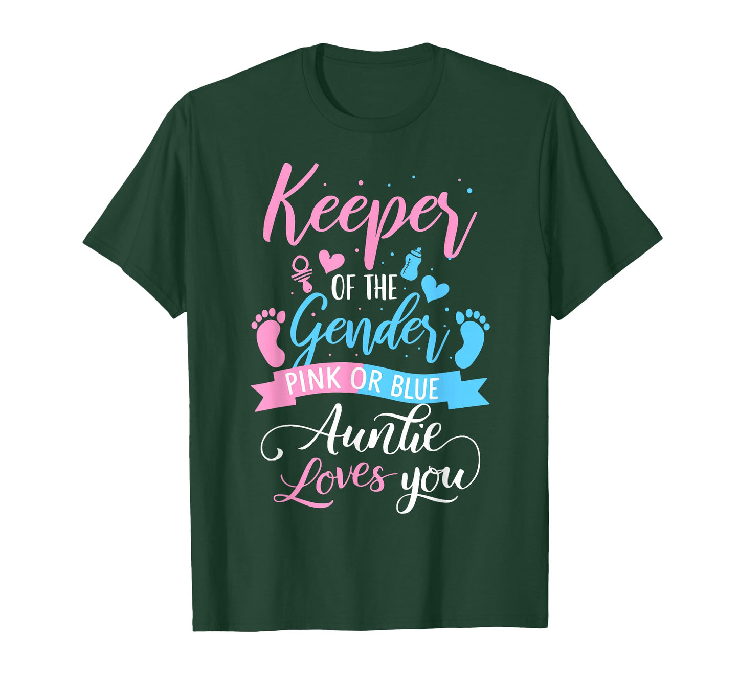 Keeper of The Gender Loves Aunt You Auntie Baby Announcemen T-Shirt