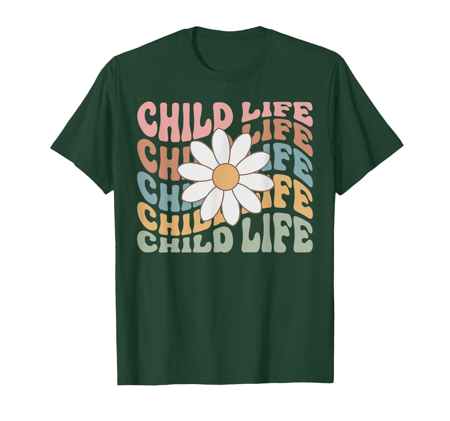 Women Groovy Child Life Daisy Flower Child Life Specialist T-Shirt