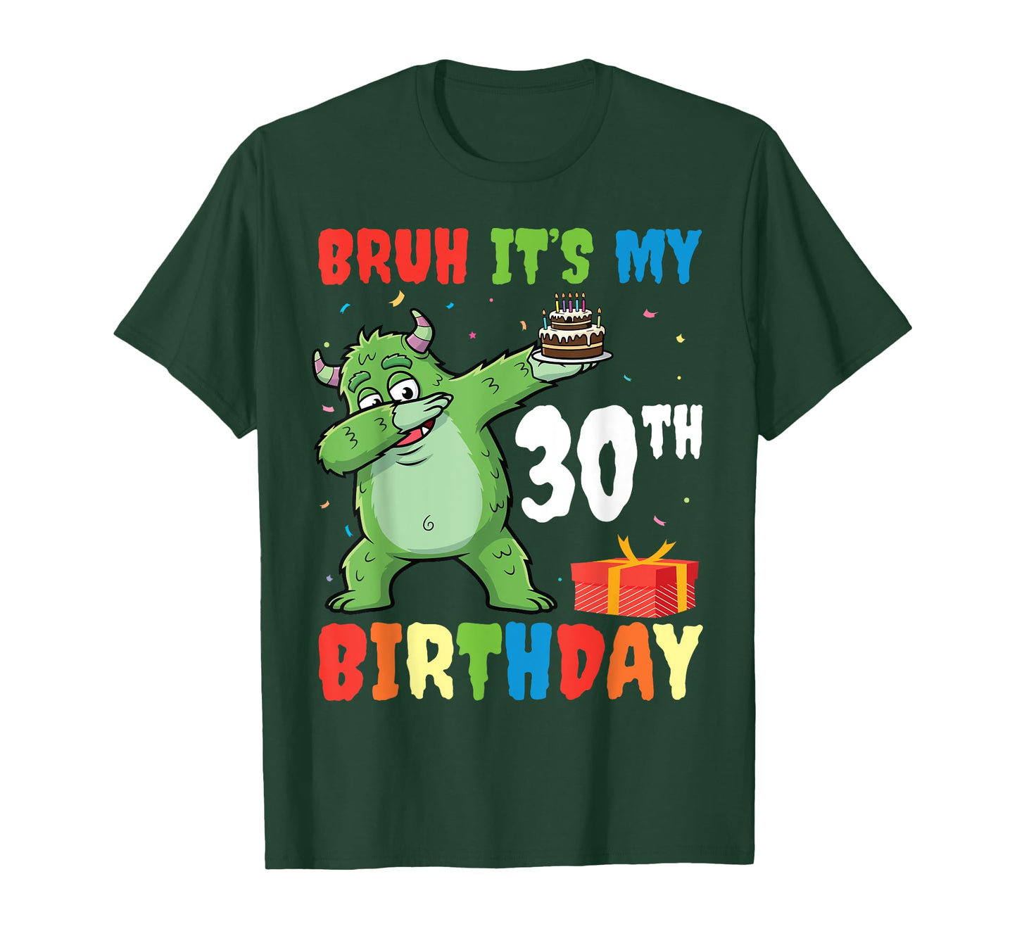 Bruh It’s My 30th Birthday Halloween Monster Dab Party Cake T-Shirt