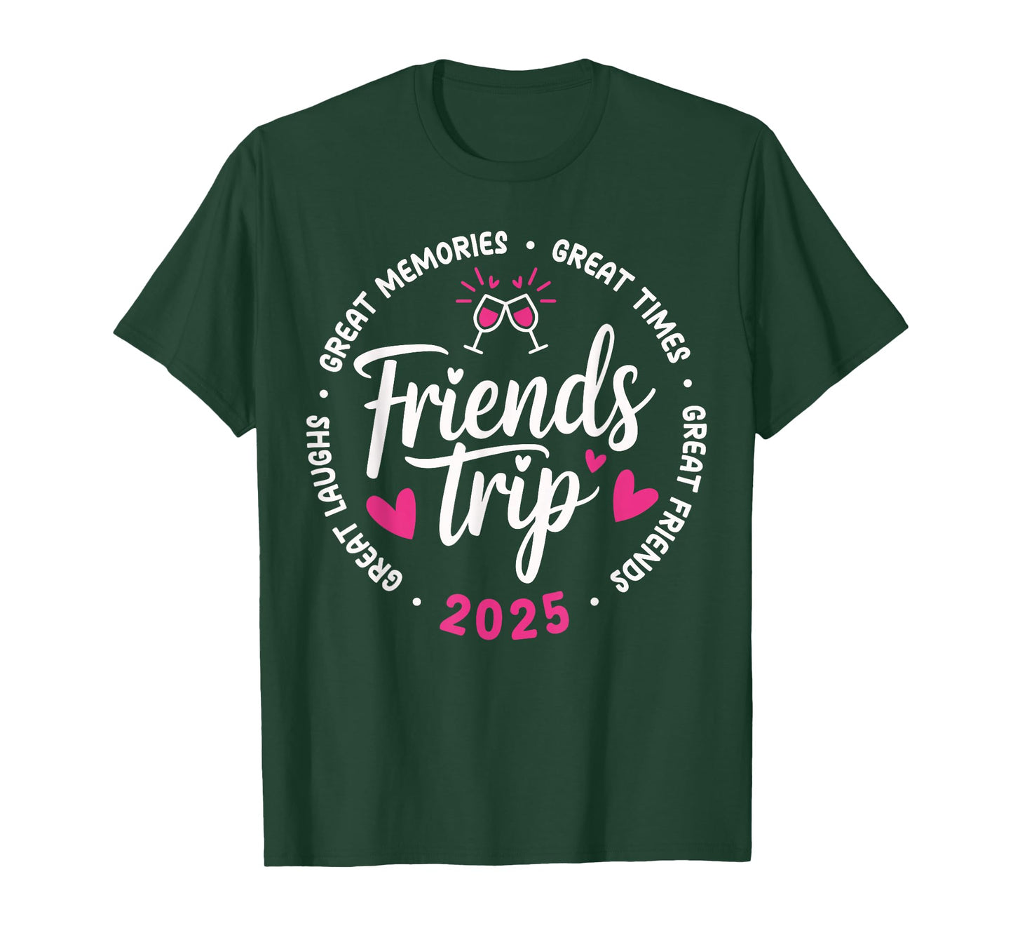 2025 Friends Trip Design Tee Unisex Vacation T-Shirt Black Small