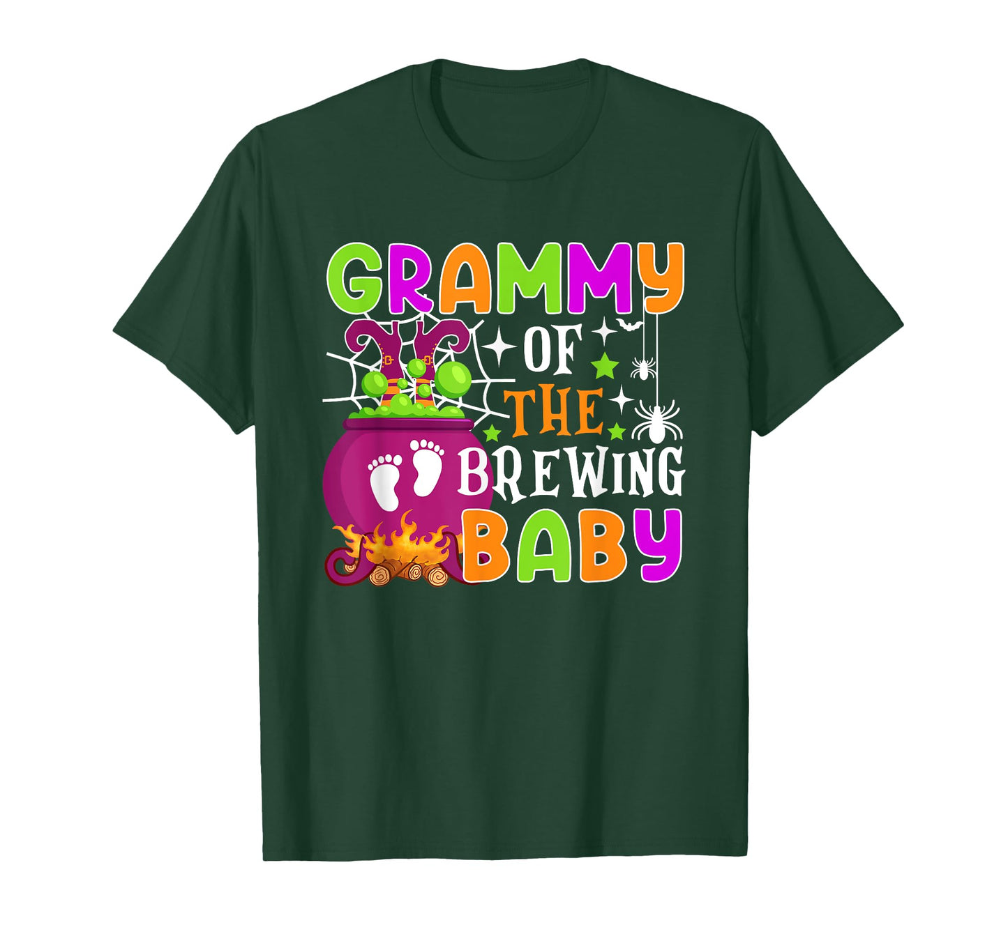 Grammy of Brewing Baby Halloween Theme Baby Shower Spooky T-Shirt