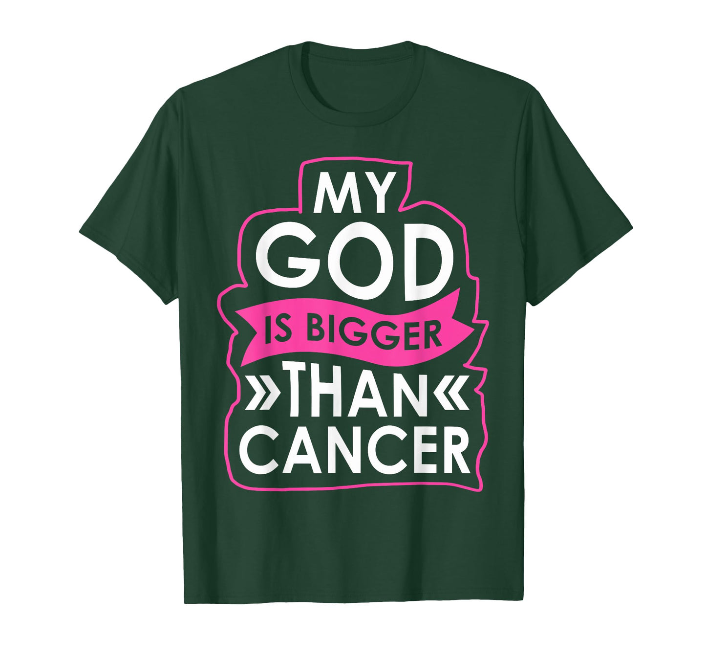 My God Is Bigger Than Cancer Breast Cancer Awareness Jesus T-Shirt