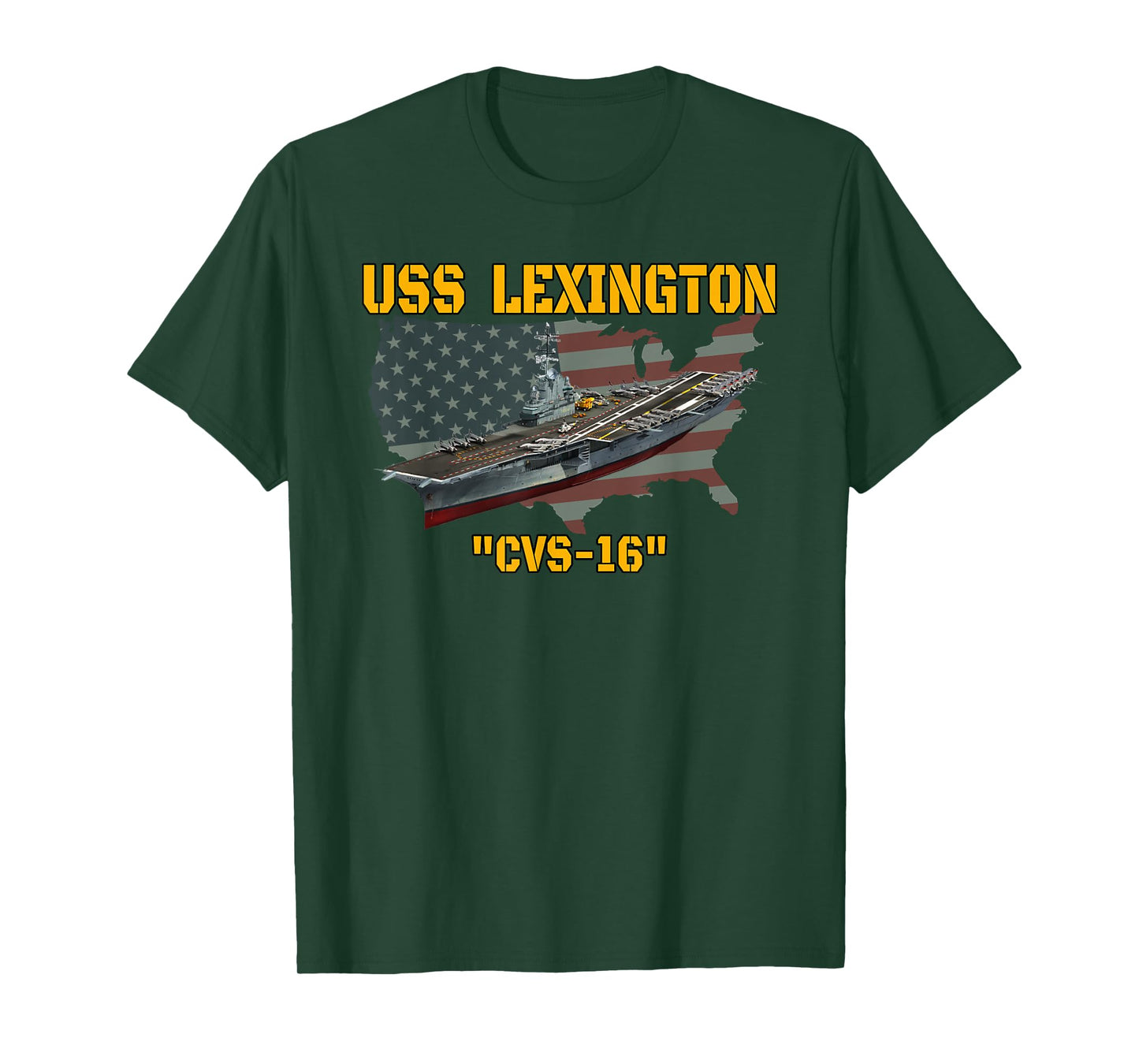 Aircraft Carrier USS Lexington CVS-16 Veteran Day Father Day T-Shirt