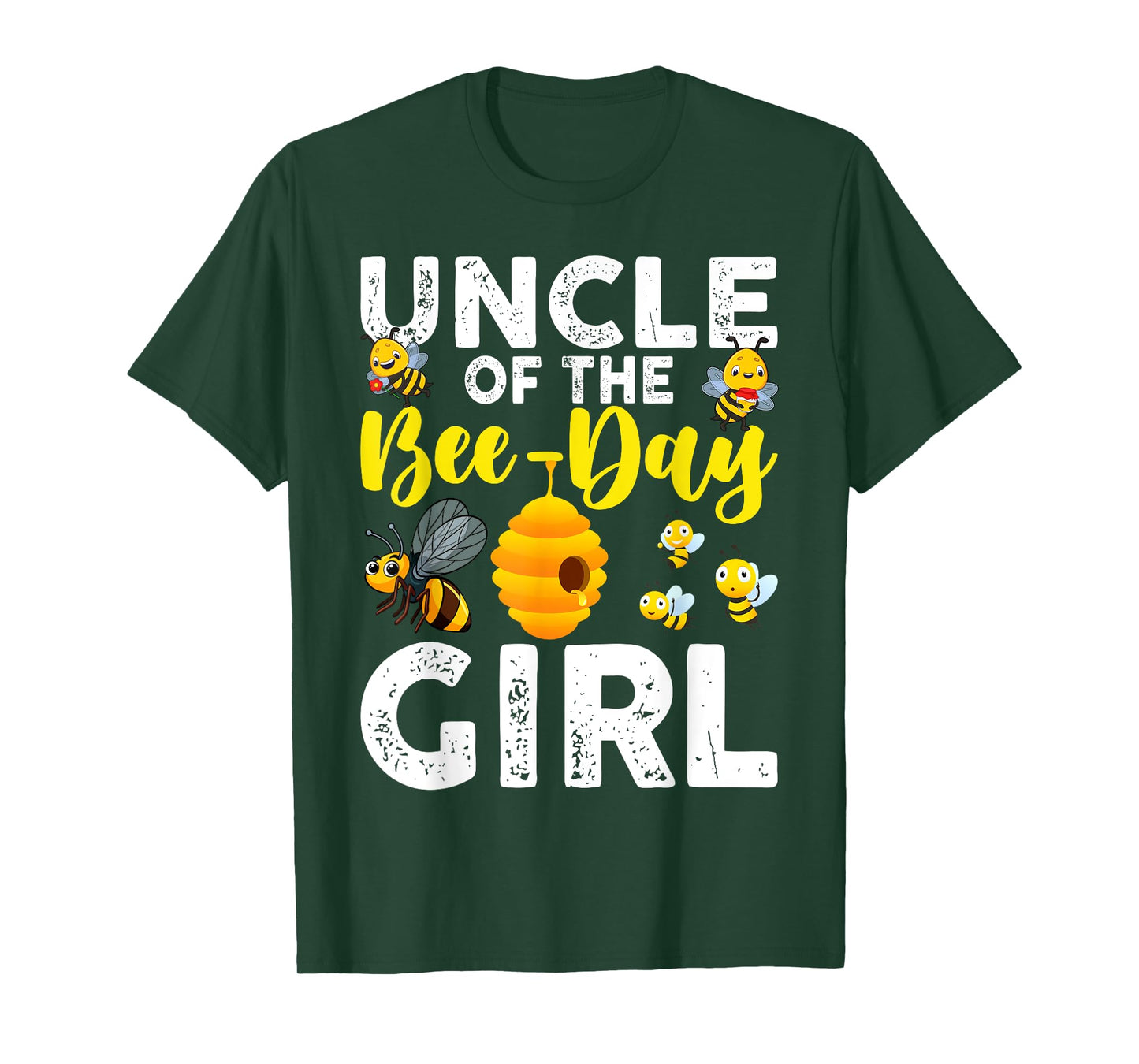 Uncle of the Bee-Day Girl Bee Birthday Party Matching Family T-Shirt