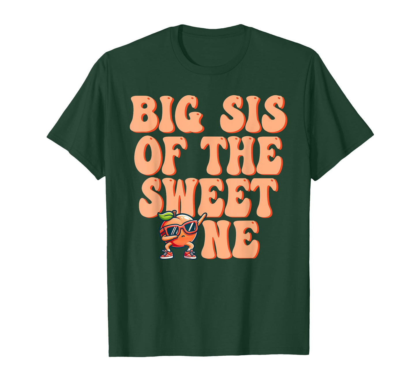Big Sister of The Sweet One Peach 1st Birthday on Peach T-Shirt