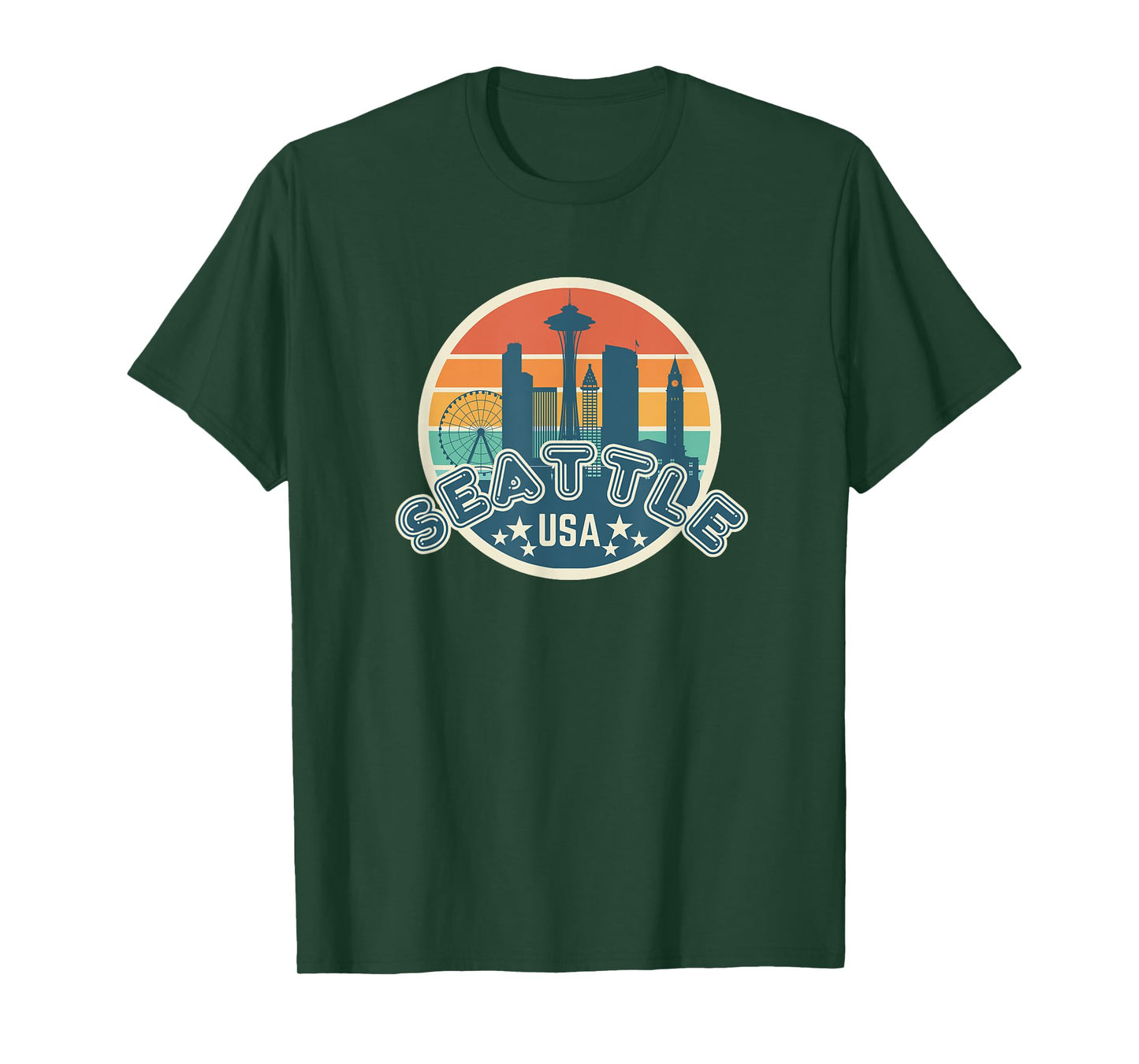 Seattle Space Needle USA Washington Retro University T-Shirt