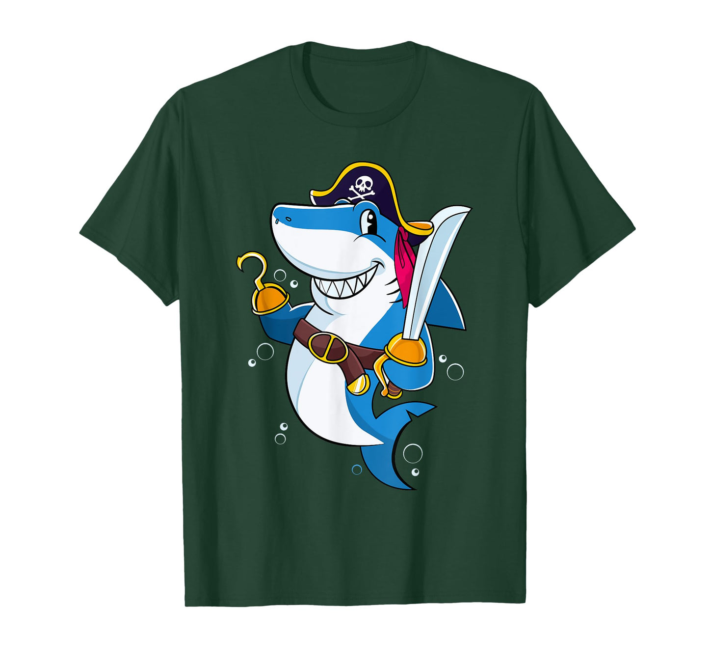 Pirate Shark Captain Kids Boys Toddlers Birthday Party T-Shirt