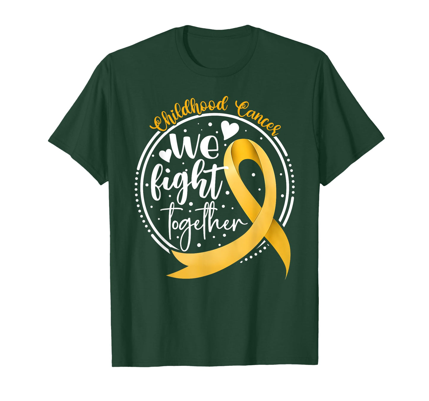 We Fight Together Childhood Cancer Awareness Gold Ribbon Kid T-Shirt