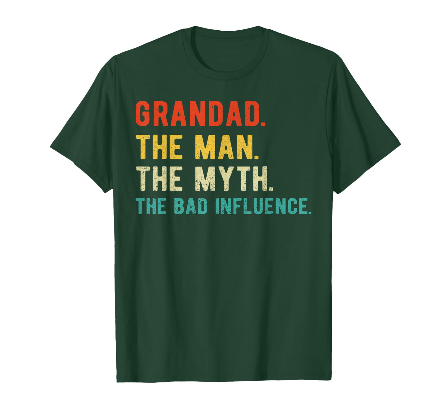 Mens Grandad Man Myth Bad Influence Father's Day Grandad T-Shirt