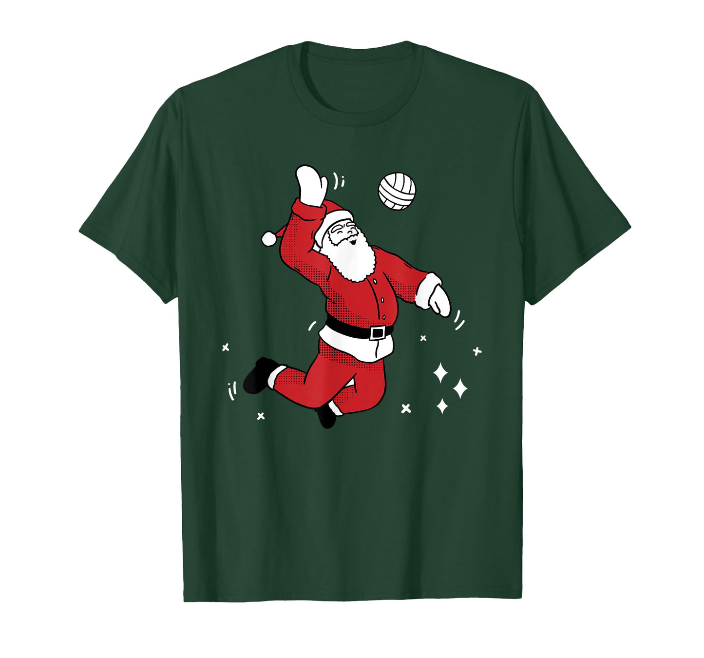 Santa Playing Volleyball Christmas Pajama Cool Sport X-Mas T-Shirt