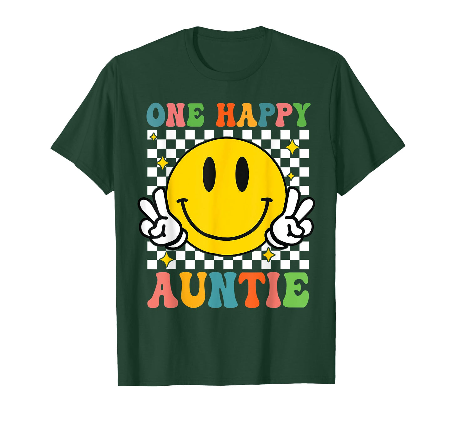 One Happy Dude Auntie happy face 1st Birthday Family T-Shirt