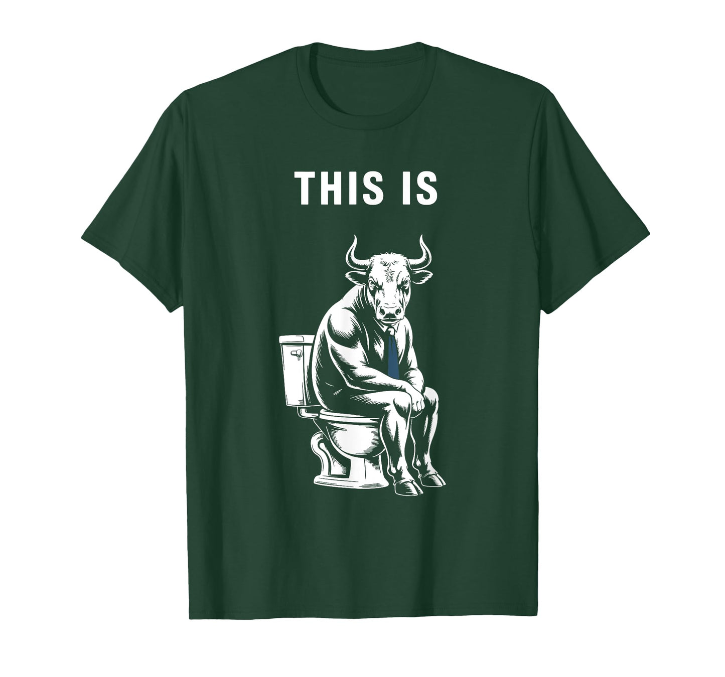 This Is Bullsht Funny Bull Toilet Humorous Cow Design Men T-Shirt