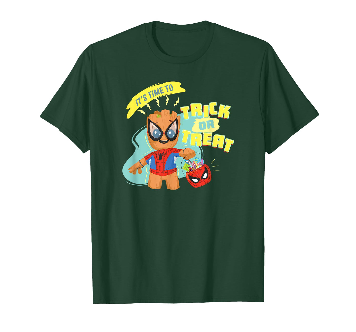 Marvel Groot in Spider-Man Costume Trick or Treat Halloween T-Shirt