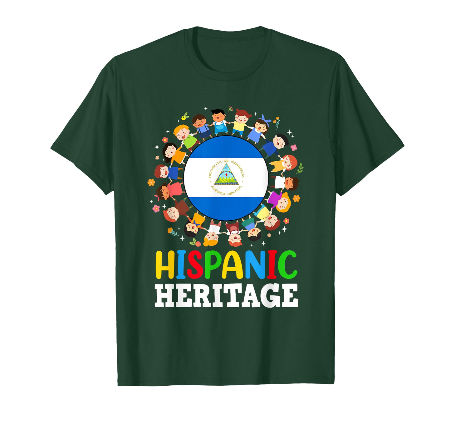 Hispanic Heritage Month Nicaraguan Flag Nicaragua Boys Girls T-Shirt
