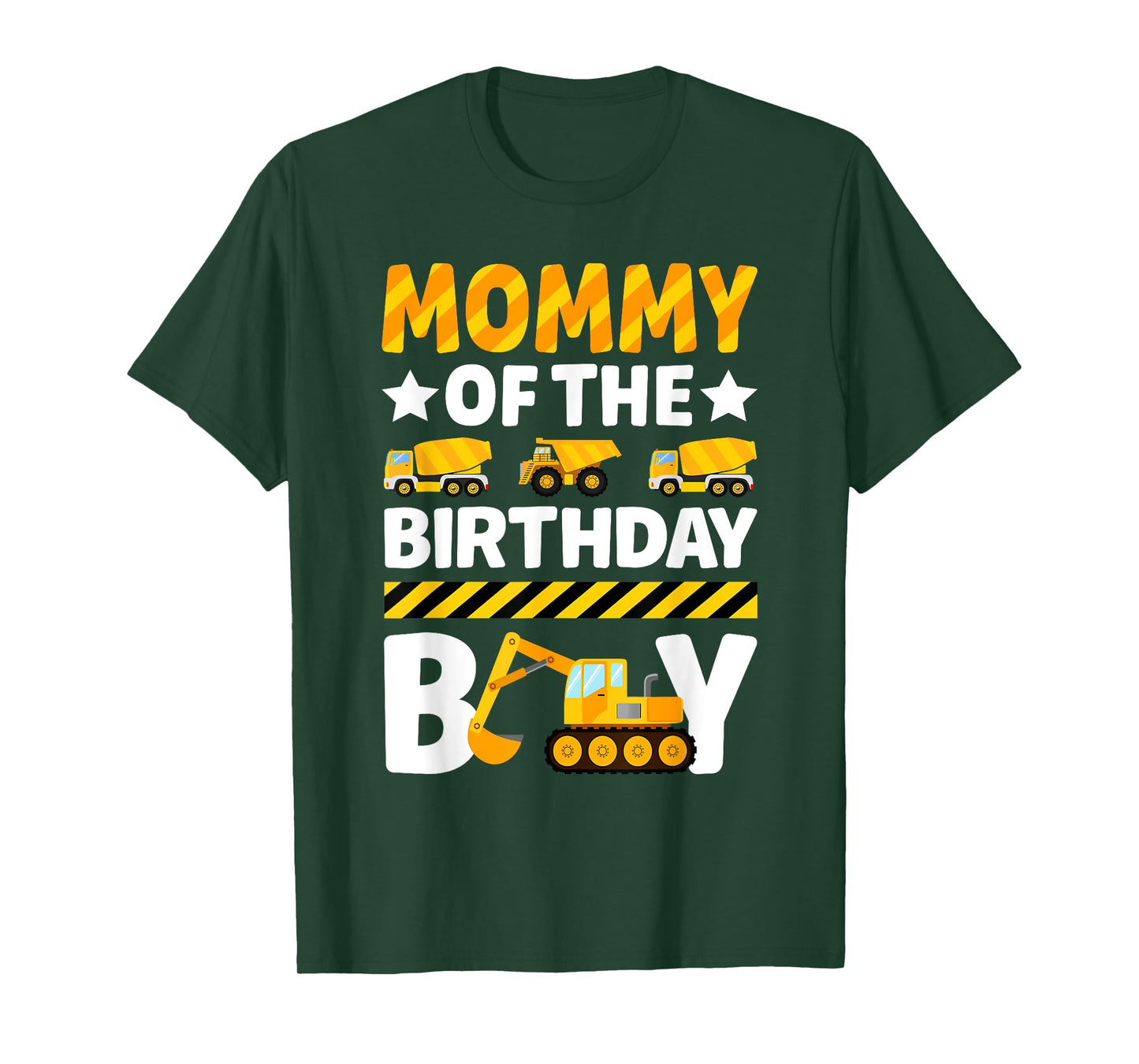 Mommy Of The Birthday Boy Construction Excavator Tractor T-Shirt