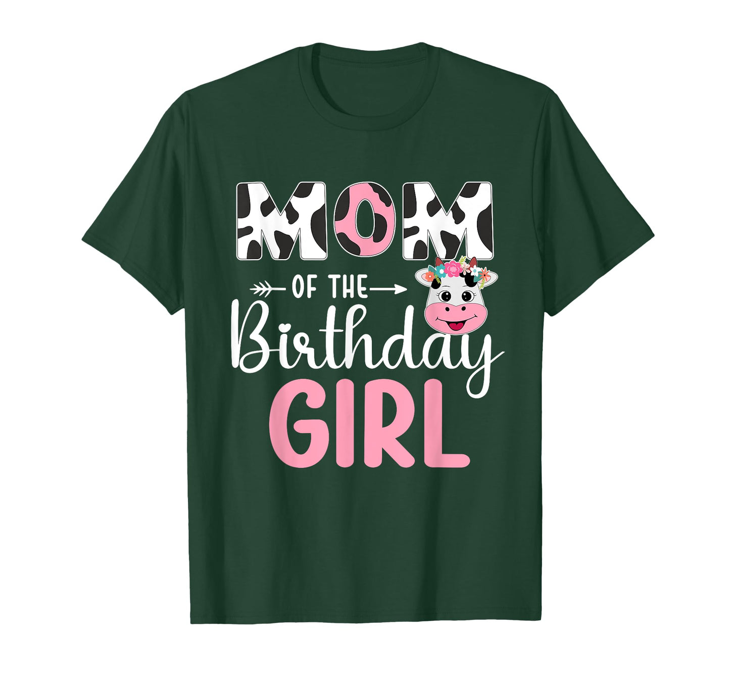Mom Of The Birthday Girl Farm Cow 1 St Birthday Girl T-Shirt