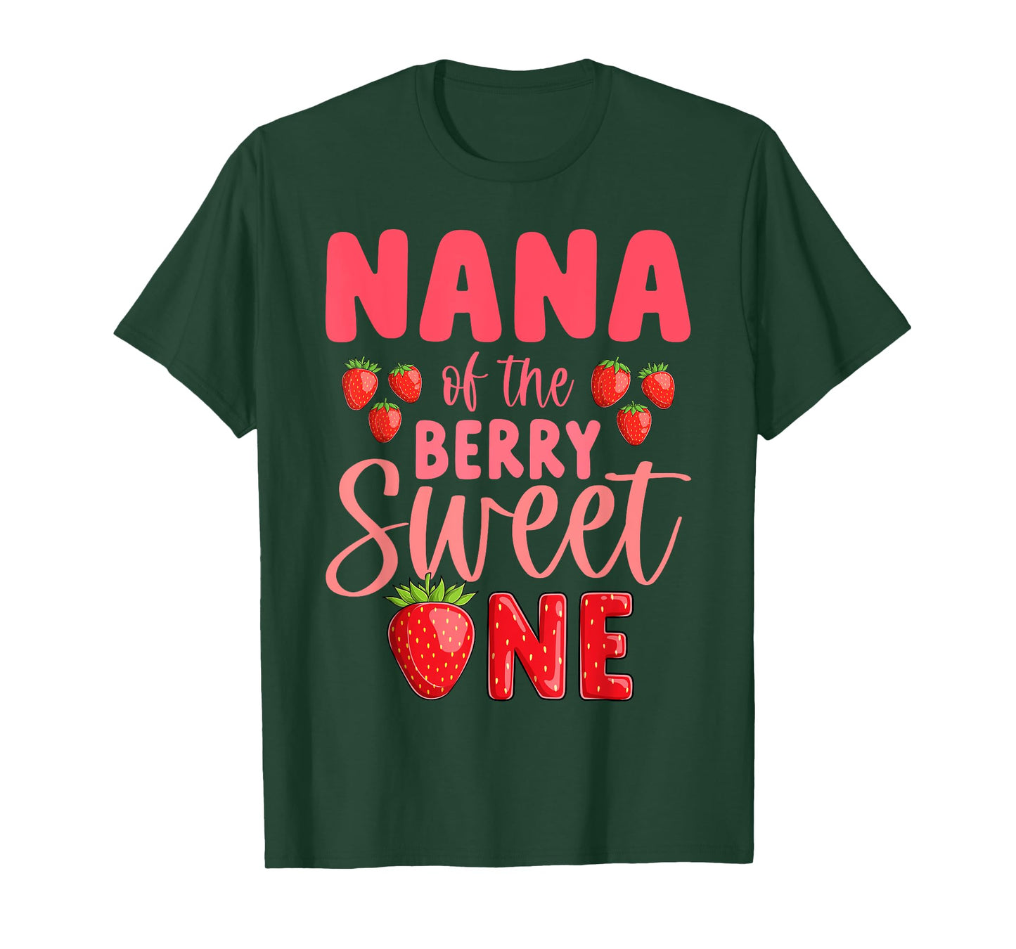 Nana Of The Berry Sweet One Strawberry 1st Birthday T-Shirt