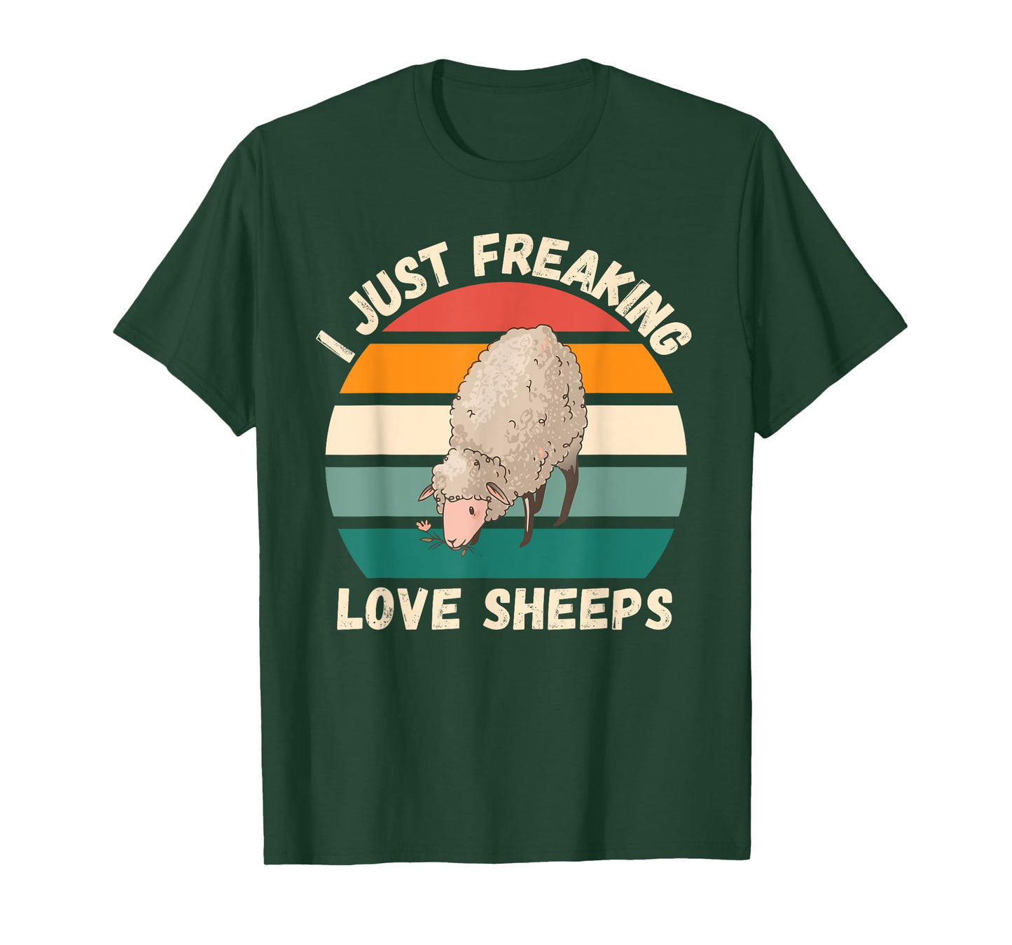 Retro Sheeps I Just Freaking Love Sheeps Animals Lover T-Shirt