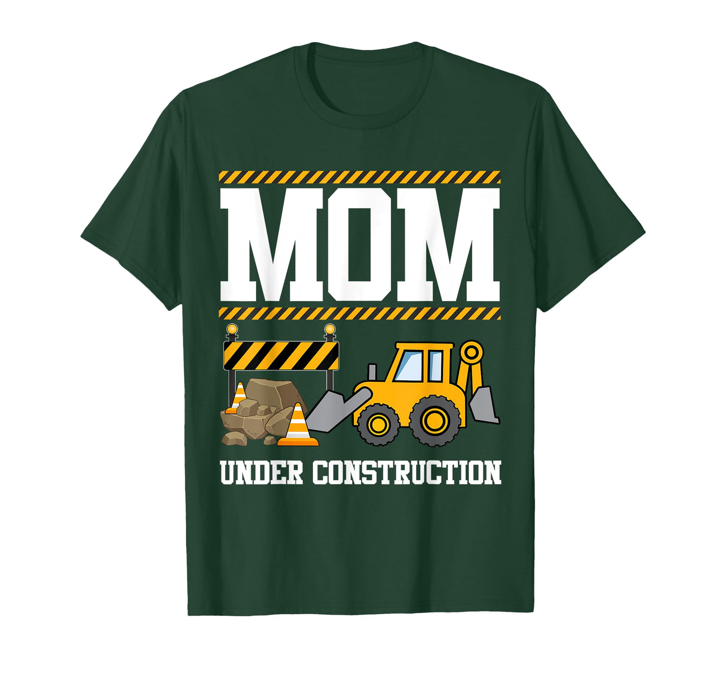 Mom Under Construction Kids Truck Excavator Matching Family T-Shirt