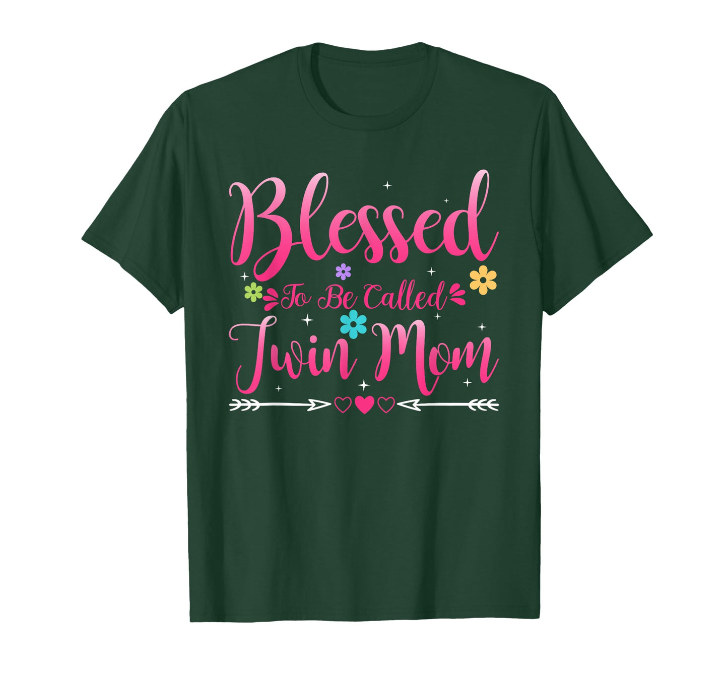 Womens Blessed To Be Called Twin Mom Heart Mother's Day T-Shirt